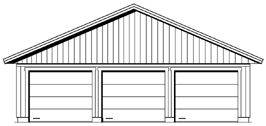 Bild framifrån av HB-garaget typ S 8,4